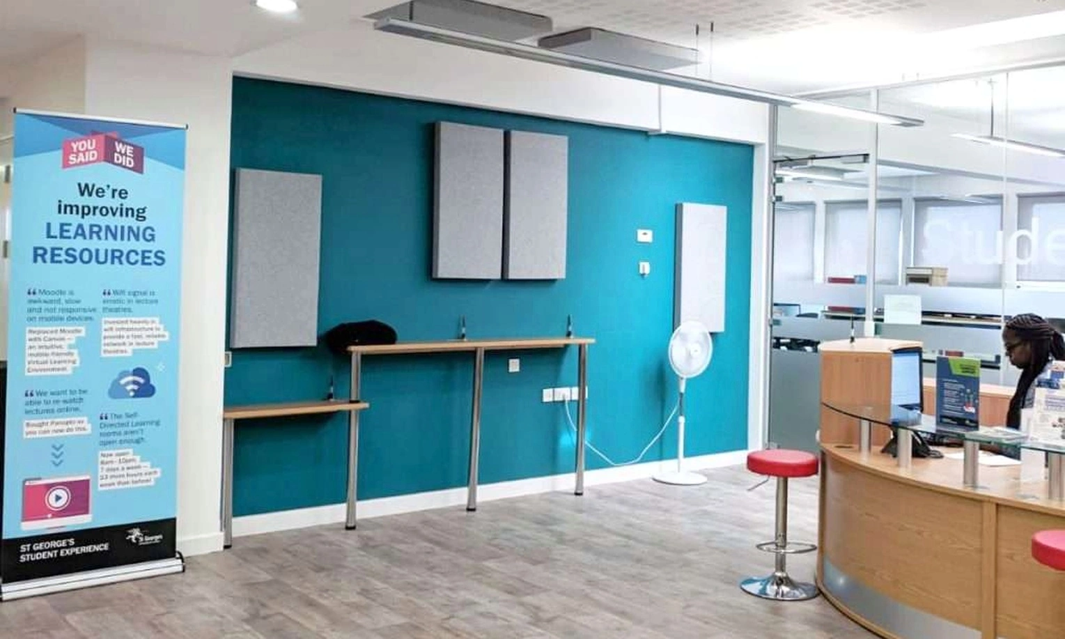 Sound absorbing materials in office
